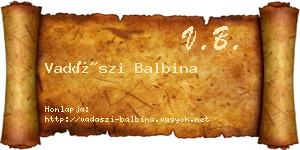 Vadászi Balbina névjegykártya